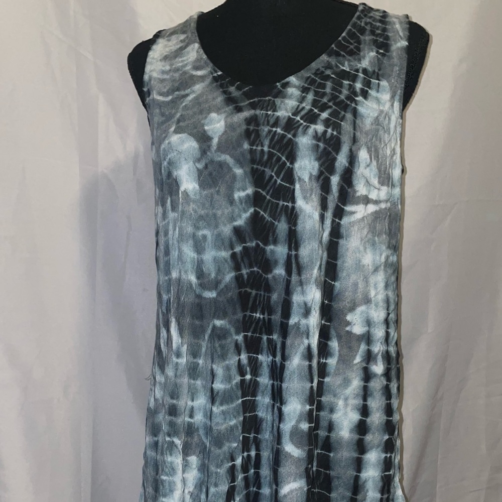 Beautiful Black, Grey, and White Tie Dye beach dress